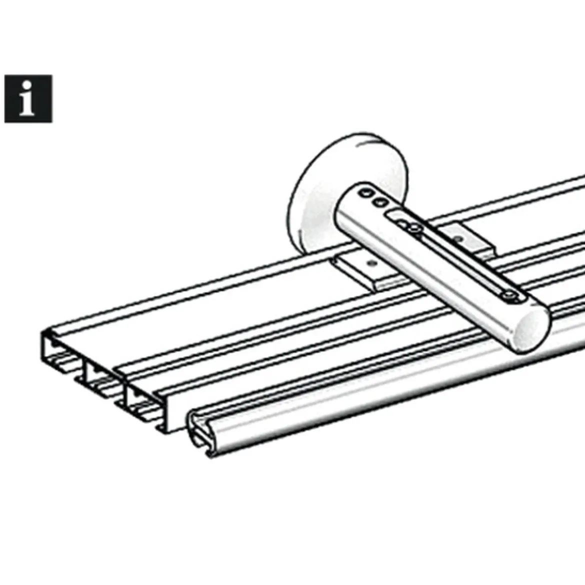 Wandtr. F. Kombi. Schiene+Innenl. aluminium