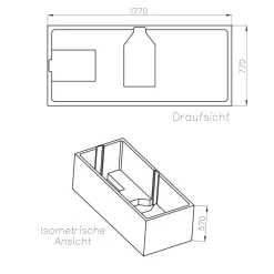 Wannentraeger zu Rosa 180x80cm
