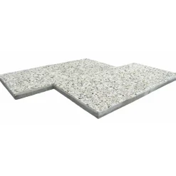 Waschbetonplatte weisse Koernung 40/40/4cm
