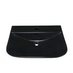 Waschtisch Rivo,Breite 60cm,Tiefe 45cm,matt schwarz, mit Überlauf u. Hahnloch