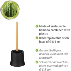 WC-Garnitur Mod. Basic, schwarz/bambus