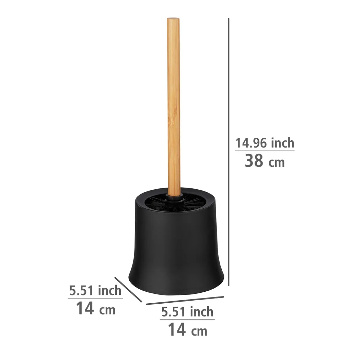 WC-Garnitur Mod. Basic, schwarz/bambus