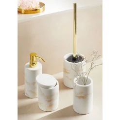 WC-Garnitur Mod. Odos, weiss/gold