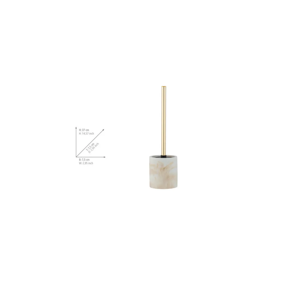 WC-Garnitur Mod. Odos, weiss/gold