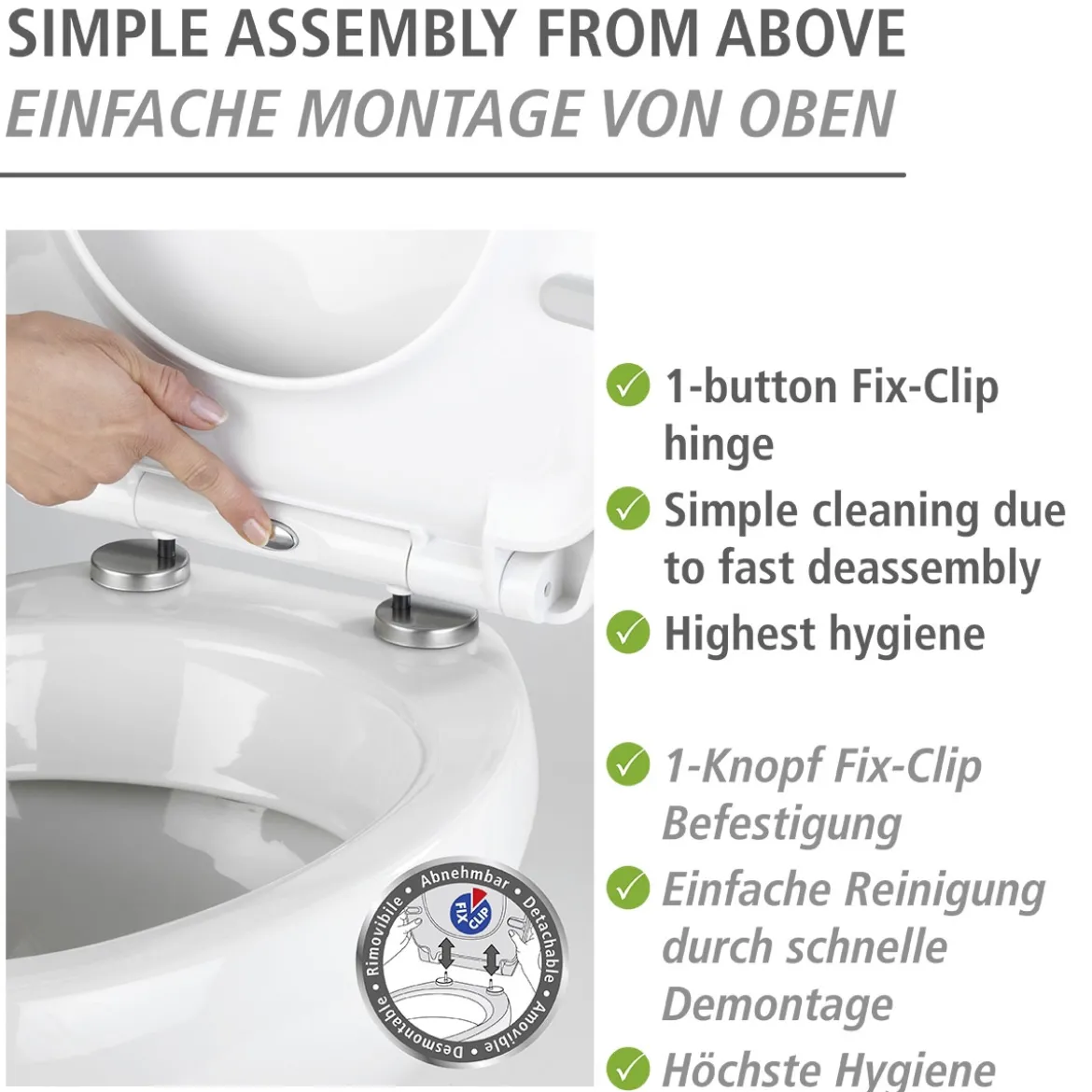 WC-Sitz Softness, Re lief Oberflaeche