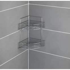 Wenko Eckwandablage Milano mit 2 Etagen chrom