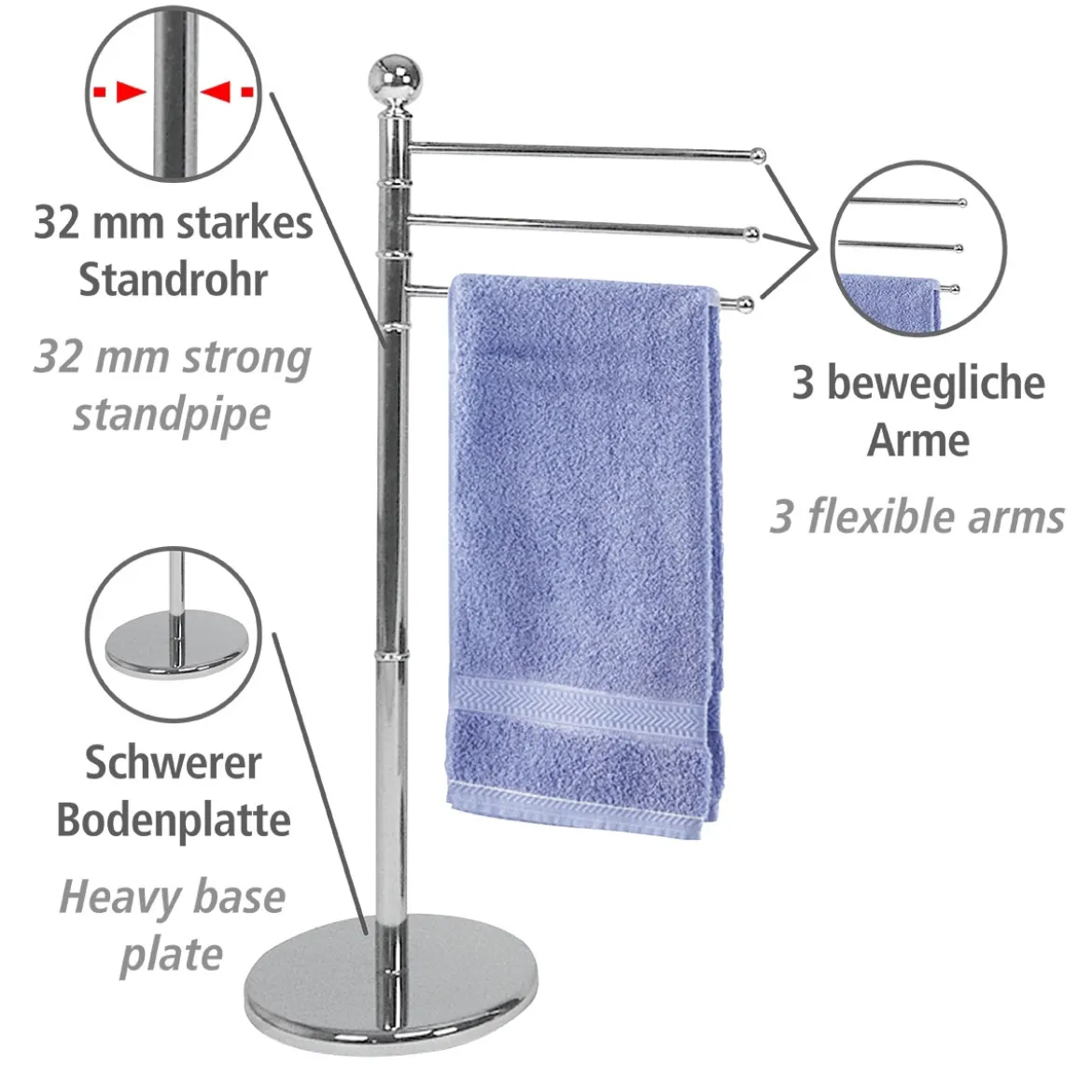 Wenko Exclusiv Handtuchständer chrom