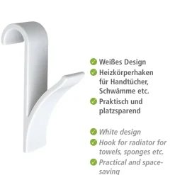 Wenko Haken für Handtuchheizkörper weiß 2er Set