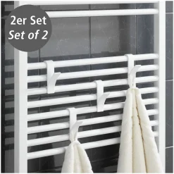 Wenko Haken für Handtuchheizkörper weiß 2er Set