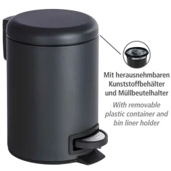 Wenko Kosmetik Treteimer Leman schwarz 3 L