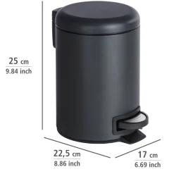 Wenko Kosmetik Treteimer Leman schwarz 3 L