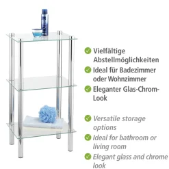 Wenko Regal Yago viereckig mit 3 Glasablagen