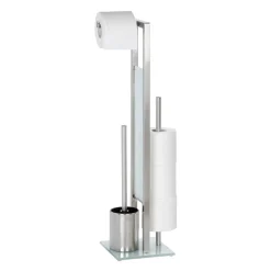 Wenko Stand WC-Garnitur Rivalta Edelstahl matt