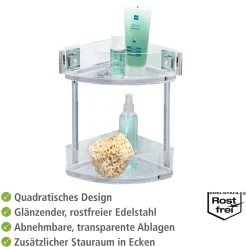 Wenko Vacuum-Loc Eckregal Quadro 2 Etagen