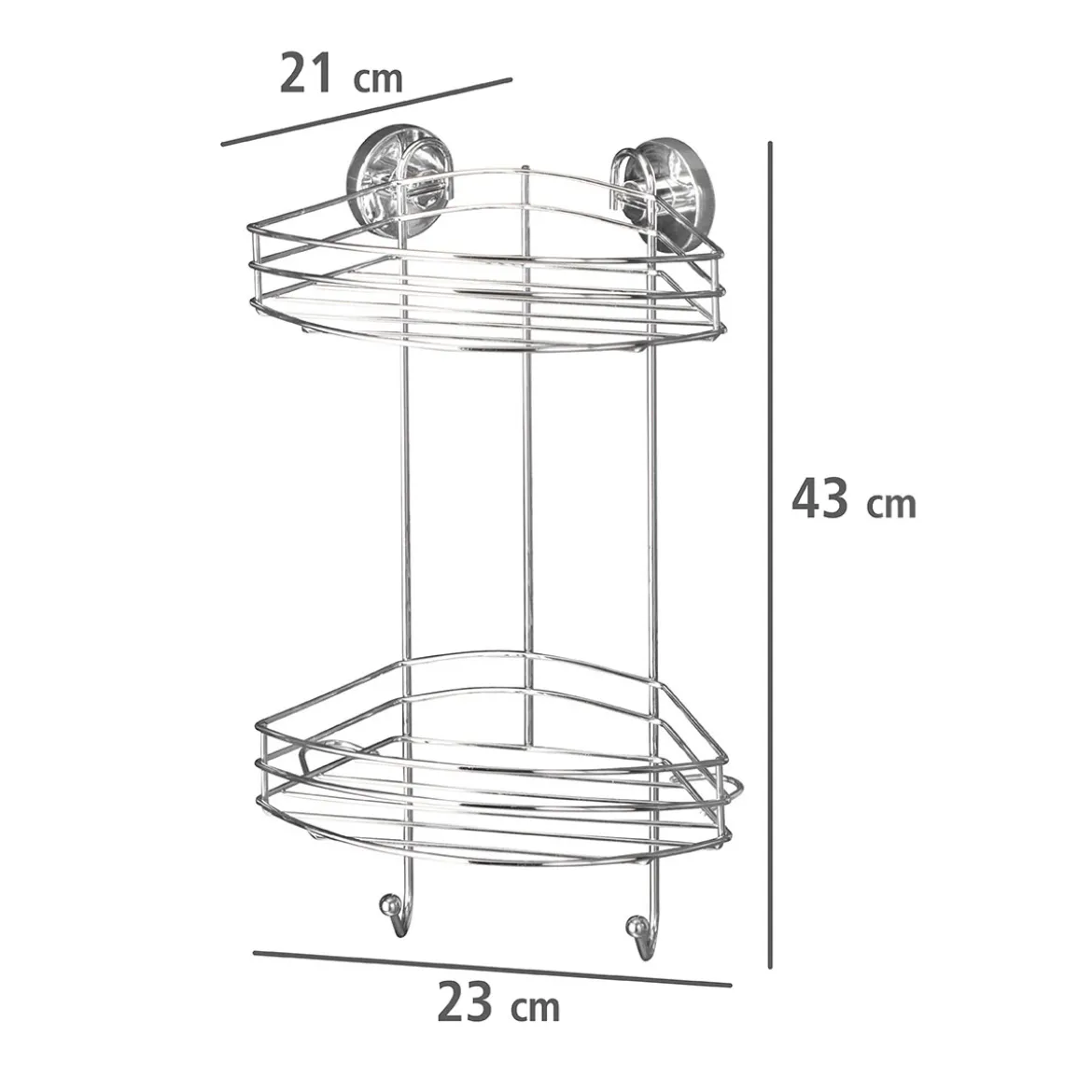 Wenko Vacuum-Loc Eckregal 2 Etagen