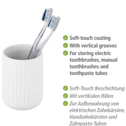 WenkoZahnputzbecher Belluno weiß Keramik Zahnbürstenhalter