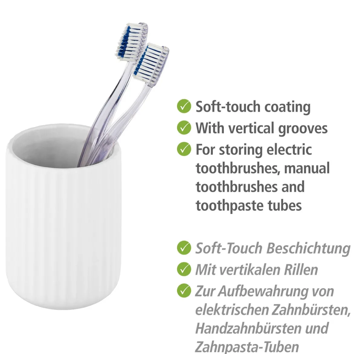 WenkoZahnputzbecher Belluno weiß Keramik Zahnbürstenhalter