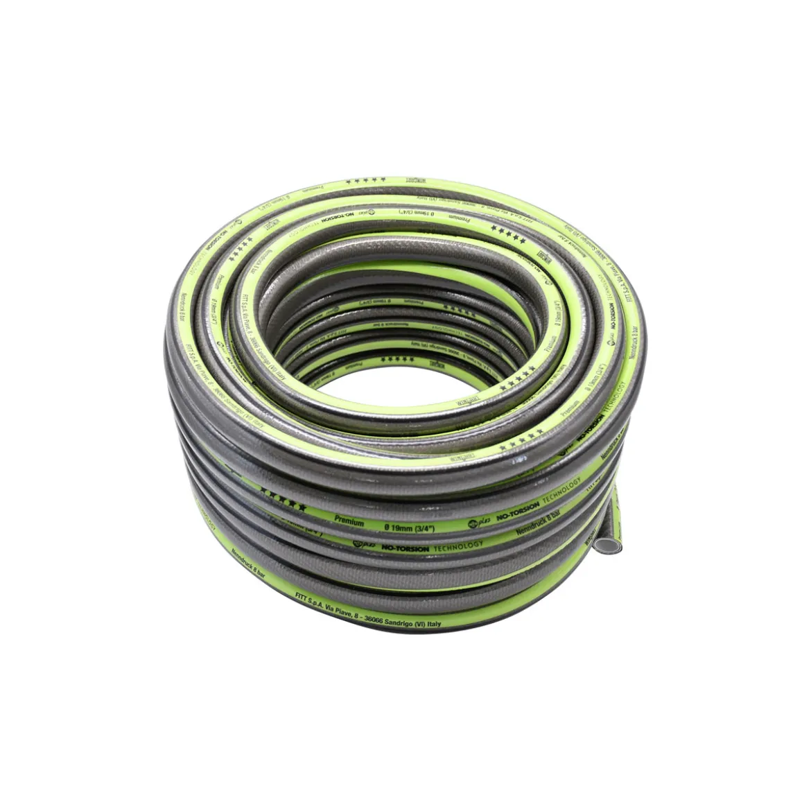 WingartNTSPlus Gartenschlauch Premium transparent hellgrün mit schwarzer Streife 3/4" 25 m