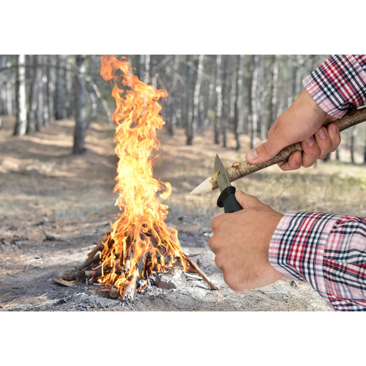 WolfcraftOutdoormesser mit glatter Klinge und Köcher
