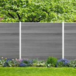 WPC-Steckzaun-Element Cora Line 179 x 14 cm beige 6er-Pack