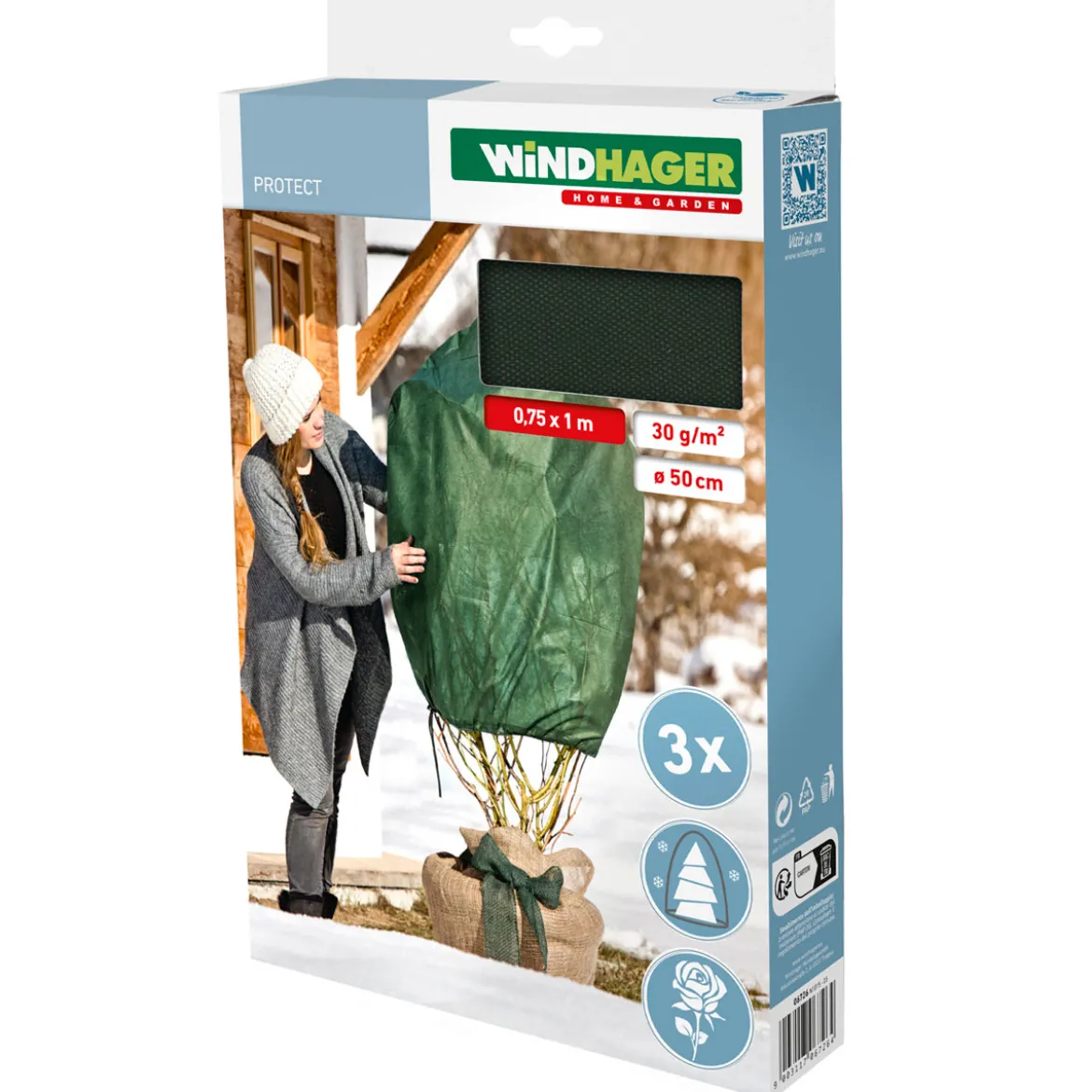 W-Rosenvlies Haube 3St. 0,75x1 m, 30 g
