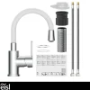 WT-Armatur Flexo chrom weiss Cold StartSchnellmontage ohne Ablaufgarnitur