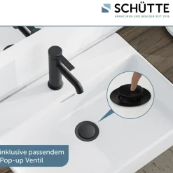WT-Armatur Los Angeles schwarz-matt Eco-Klick-Kartusche inkl.Push-Open-Garnitur