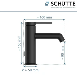WT-Armatur Los Angeles schwarz-matt Eco-Klick-Kartusche inkl.Push-Open-Garnitur
