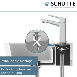 WT-Armatur Raven chrom Kartusche mitkeram.Dichtungen inkl. Push-Open-Garni.