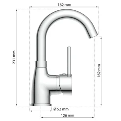 WT-ND-Armatur Futura chrom Cold-StartC-Auslauf schwenkbar ohne Ablaufgarnitur