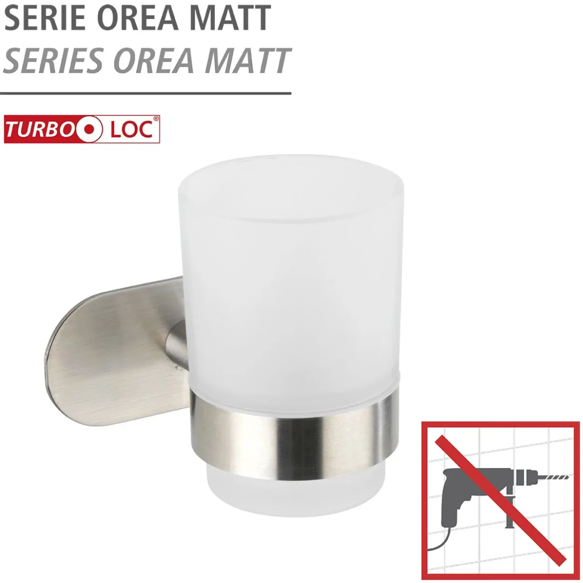 Zahnputzbecher Uno Orea MattTurbo-Lock Edelstahl