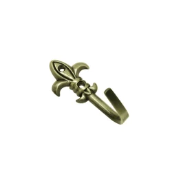 Zierhaken Lilie 5,5 cm messing bruniert