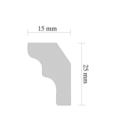 Zierprofil A 25 weiß 1 m